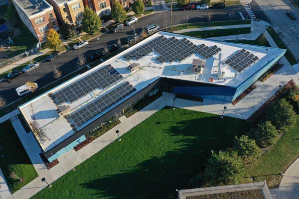 Solar panel installed on the terrace